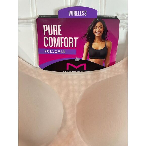 Maidenform Wireless Pure Comfort Pullover Bra Beige Medium - Picture 6 of 12